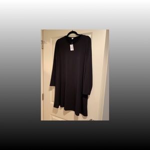 Jcrew black long sleeve A line dress